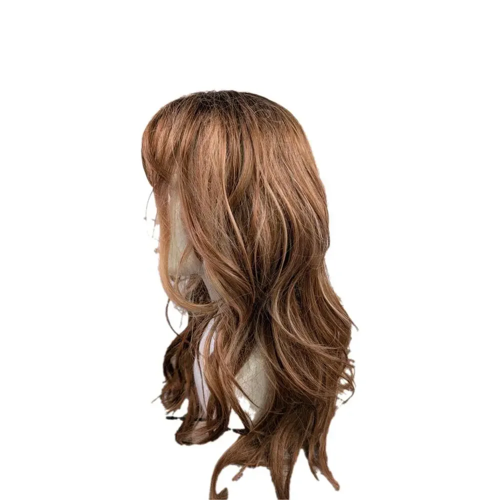 Unbranded Wavy Long‎ Red Wig With Blonde Highlights And Brown Underttones
